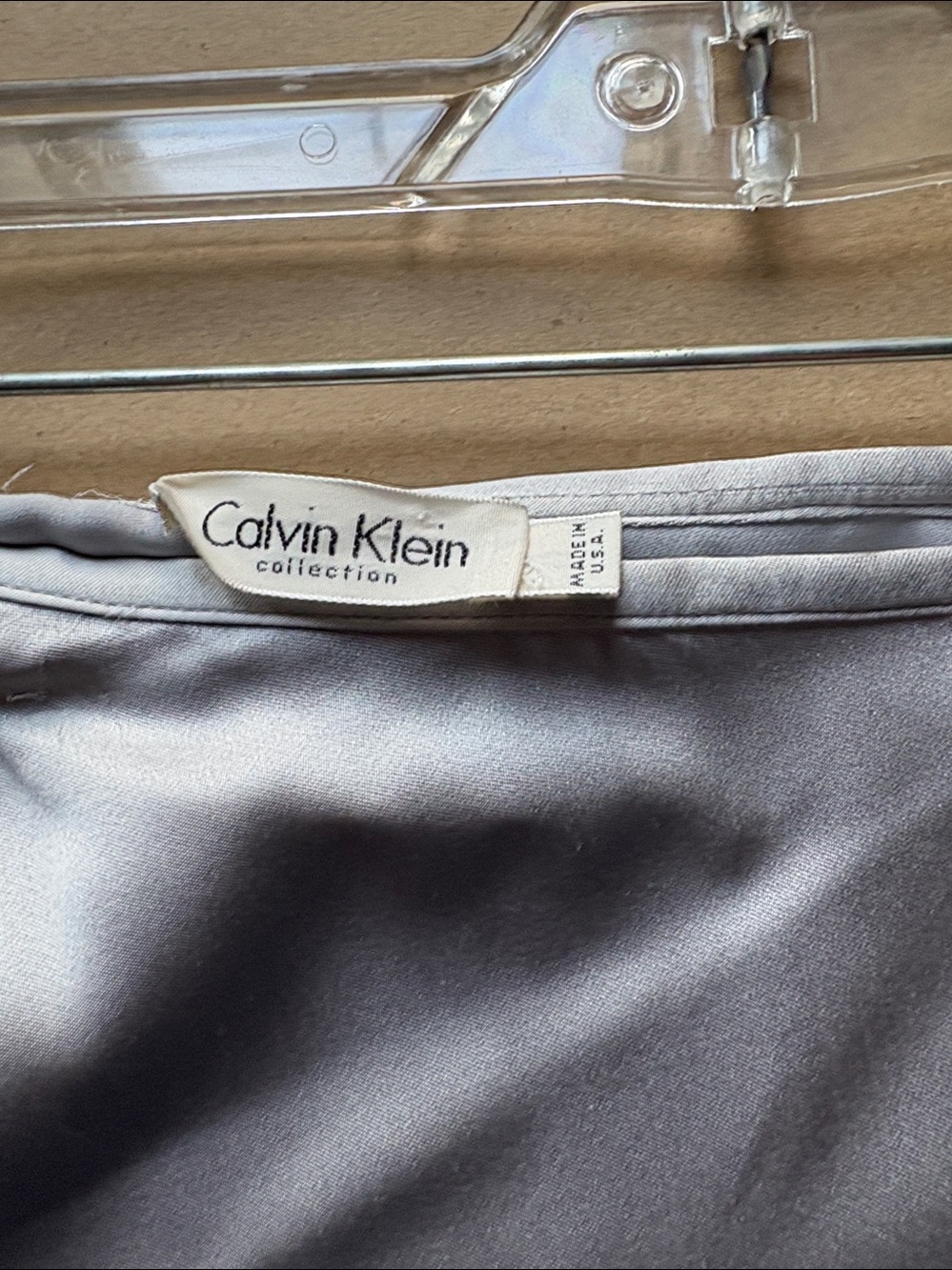 Calvin Klein Pale Silver Silk Satin Maxi Skirt - Picture 6 of 7